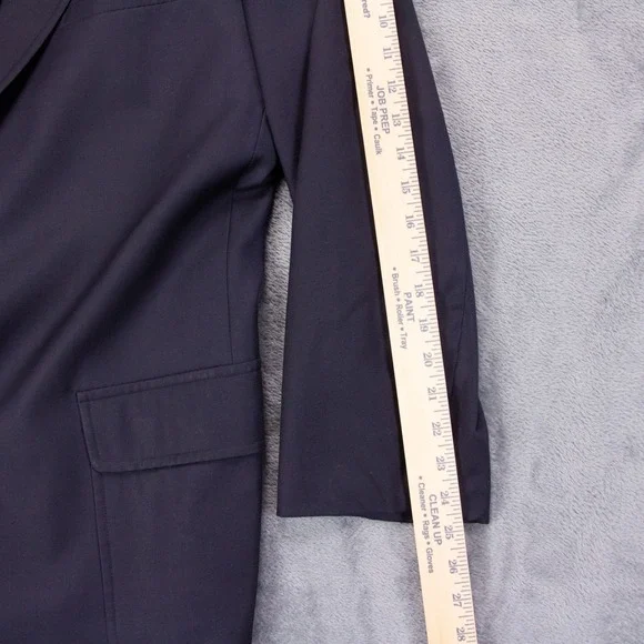 Brooks Brothers Mens 44L Navy Blue Wool Gold Button Blazer Sport Coat